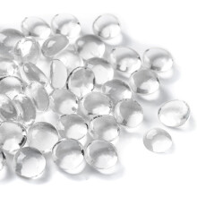 Glass Vase Fillers Flat Beads 100 pcs Transparent