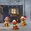 Dog Christmas Figurines Santa Hats String Lights 1 Set 6
