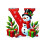 Red Initial Christmas Ornament Acrylic Snowman with Green 2