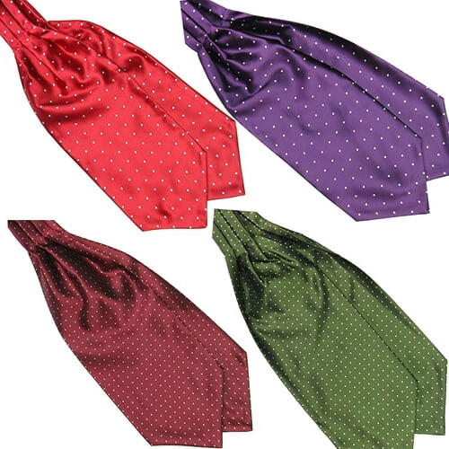 Men's Ascot Tie Silk Blend Polka Dot Scarf 2