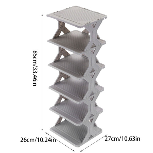 Stackable Plastic Shoe Rack Ventilated Non-Slip 4-Tier 2