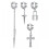 Stainless Steel Hoop Earring Gothic Cross 4 pcs 1