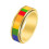 Stainless Steel Rotatable Anxiety Relief Rainbow Ring Gold 1
