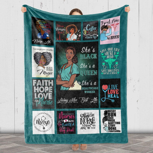 Black Queen Blanket for Nurses Soft Warm Gift 2