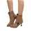 Khaki Women's Ankle Boots Pointed Toe PU 1 Pair 4