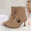 Khaki Women's Ankle Boots Pointed Toe PU 1 Pair 7