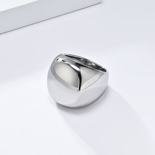 Women's Stainless Steel Minimalist Ring Silver Size 8 2