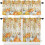 Kitchen Curtains Set Orange White Gold 36 inch Rod Pocket 1