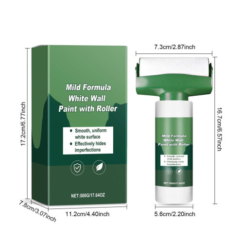 White Touch-Up Emulsion Paint 500g Water-Based Low-Odor 1