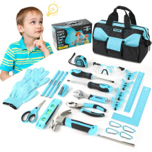 SHALL 26-delige Kindertoolset, Echte Gereedschapsset voor Kinderen met 12" Gereedschapstas