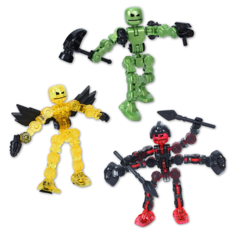 Photos - Action Figures / Transformers Zing Klikbot Galaxy Pack Set of 3 Poseable Action Figures with Weapons Includes 1 Hero (Ice) 1 Villain and 1 Guardian (Maze)