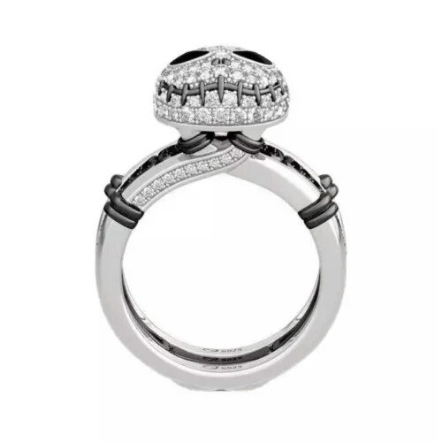 Punk Skull Ring 925 Silver Cubic Zirconia Size 6-10 2