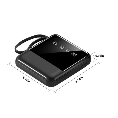 Power Bank 10000mAh with Built-in Cables LED Flashlight 2