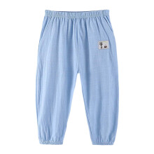 Kids Wide Leg Sweat Pants Elastic Waist Light Blue 5-6 Years