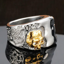 Men's Gothic Skull Signet Ring Stainless Steel Size 10