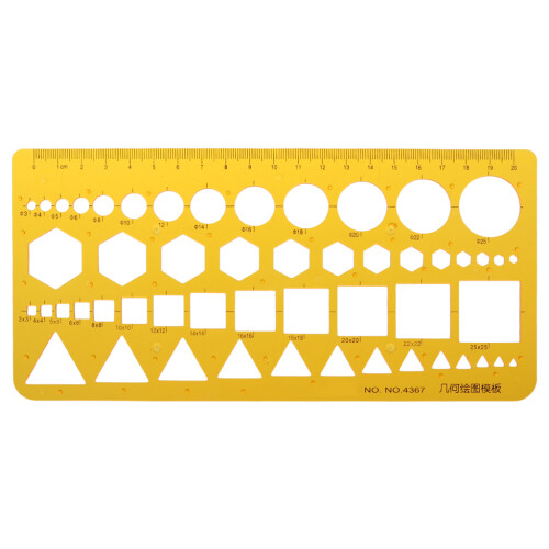 K Resin Geometric Template Ruler Stencil Circles and Squares