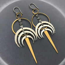 Boho 925 Silver Gold Oval Drop Earrings for Women A Pair