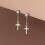 925 Sterling Silver Cross CZ Stud Earrings Silver 3