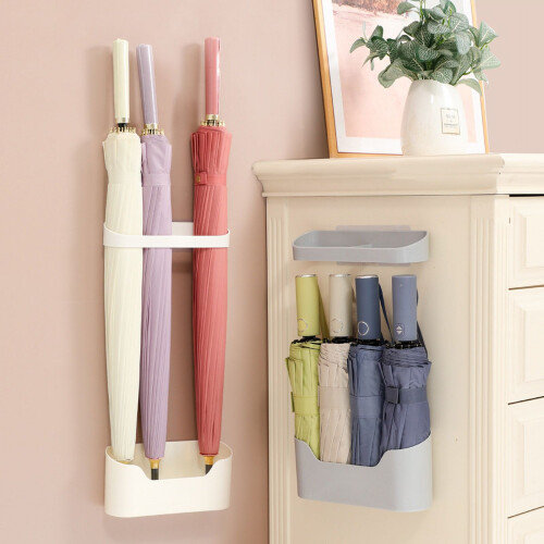 Multifunctional Wall-Mounted Umbrella Storage Rack Gray 1