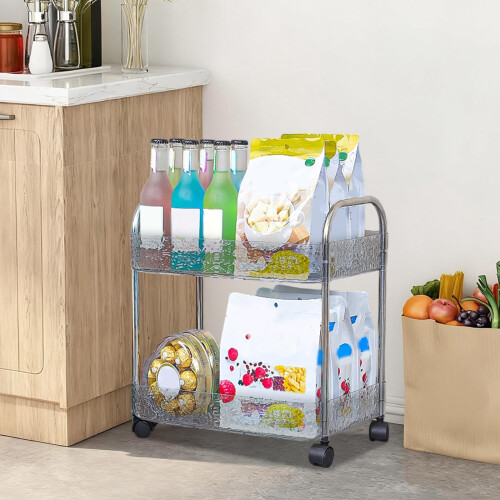 Two-Tier Transparent Plastic Storage Rack 1