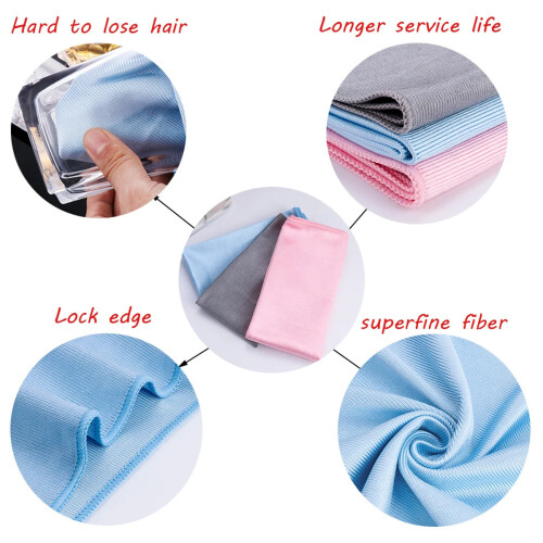 Microfiber Glass Cleaning Cloth Blue 12x16 Inch 10 Pack 2