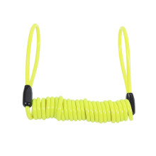Motorcycle Disc Lock with Spring Reminder Coil Cable Yellow