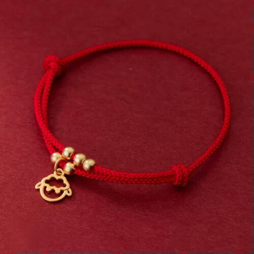 Sterling Silver Zodiac Sheep Charm Bracelet Adjustable Rope