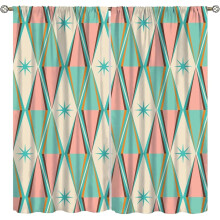 Mid Century Curtains Retro 50s Pattern 2 Panels 84x84 in