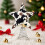 Cow Print Christmas Tree Topper Bow Black White Large 6