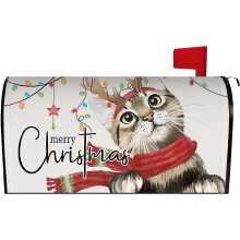 Christmas Cat Mailbox Cover 21x18 Inch Magnetic Waterproof