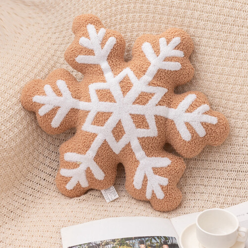 Snowflake Pillow Velvet 16x16 Inch Microfiber Filled 1