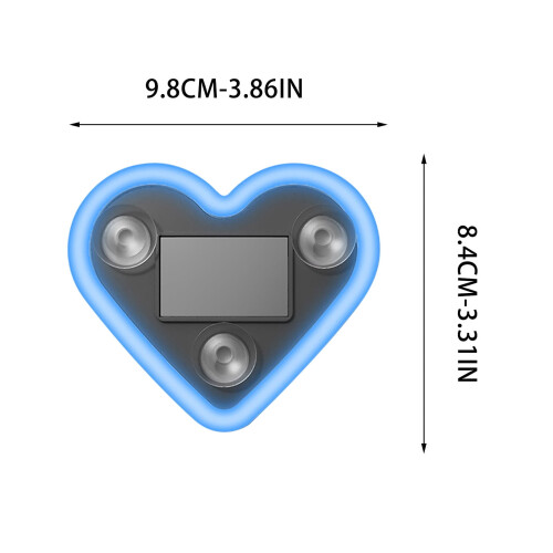 Solar Heart Neon Light for Car Rear Window 1pc 2