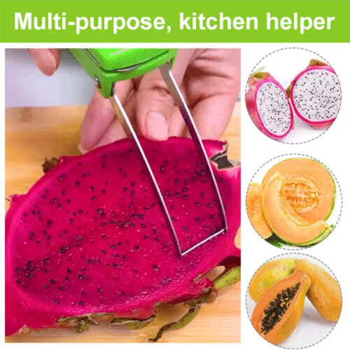 Stainless Steel Fruit Slicer Watermelon Cutter 2-in-1 2