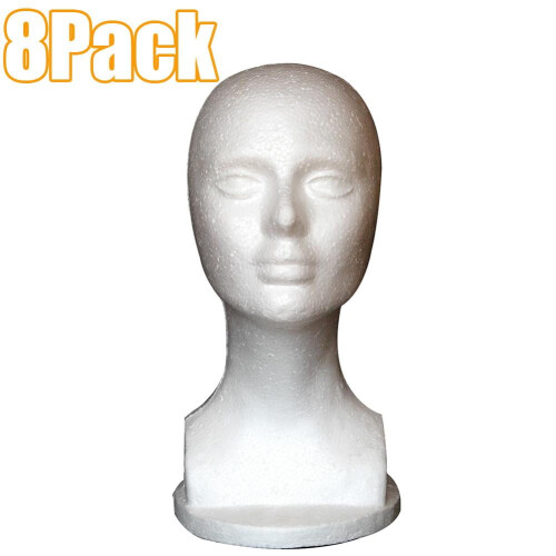 Foam Wig Head Stand for Women 8 Pack