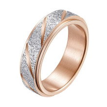 Stainless Steel Rotatable Ring Rose Gold 6mm Size 7