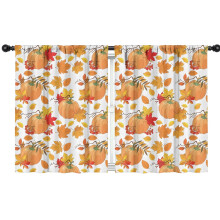 Pumpkin Pattern Tier Curtains 2 Pieces 42x54 in