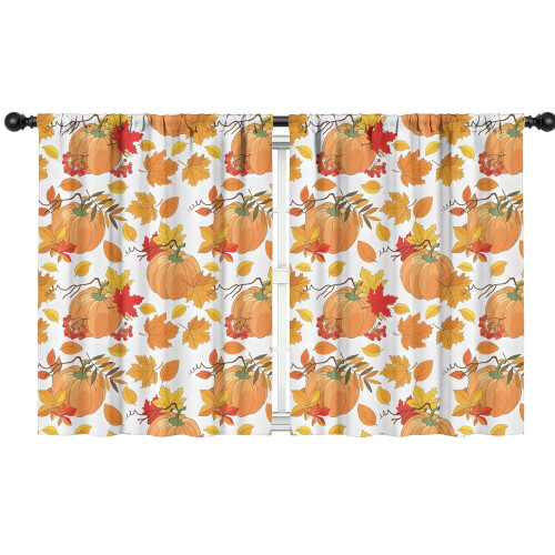 Pumpkin Pattern Tier Curtains 2 Pieces 42x54 in