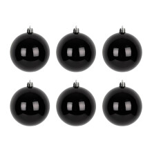Wznxdo Black Ball Christmas Ornaments 6 pcs 3.15 inch