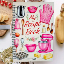 Recipe Notebook Spiral Bound Lies Flat Kitchen Use