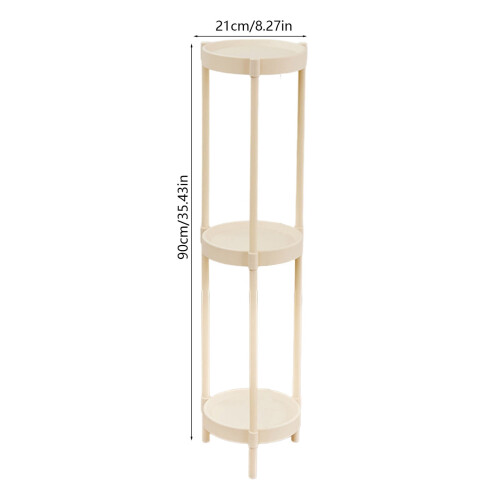 White Plastic Side Table with 2-Tier Storage 35.4x8.3 Inch 2
