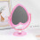 Pink Heart Acrylic Makeup Mirror Two-Sided 1pc 1
