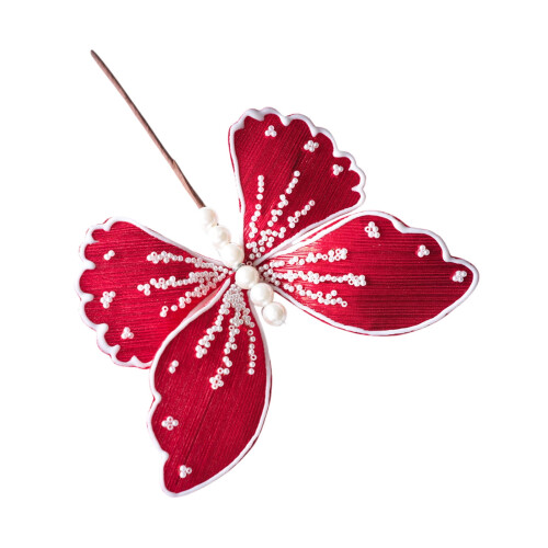 Glitter 3D Plastic Pearl Butterfly Clips Christmas Tree 1