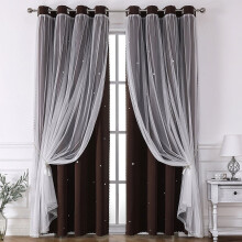 Simplicity Perforated Curtain Panel Brown A84 51.1in L x