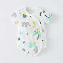 Baby Side Snap Romper Cotton Short Sleeve Graphic Print