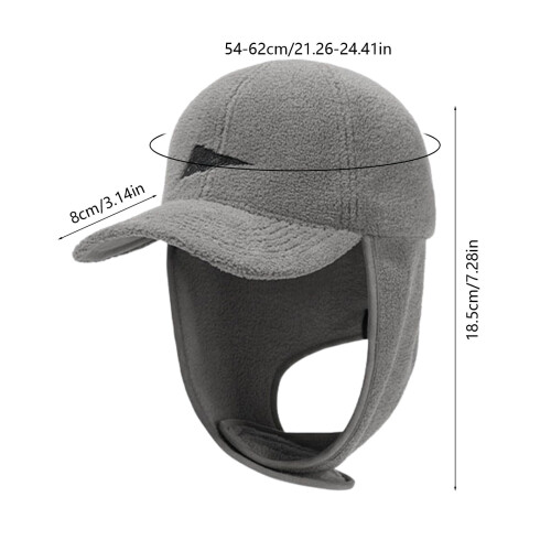 Fleece Baseball Cap with Ear Flaps for Kids, One Size 2