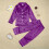 Girls' Glitter Satin Pajama Set Solid Color 2-Piece 3
