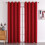 Red Bedroom Curtains Polyester Blackout 132x214cm Grommet 1