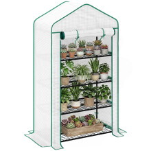 Four-Tier Mini Greenhouse, with Reinforced Plastic Cover