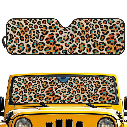 Cheetah Leopard Print Windshield Sun Shade for Jeep