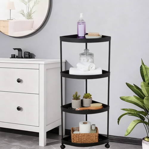 Freestanding Corner Storage Rack Bathroom Toiletries Shelf